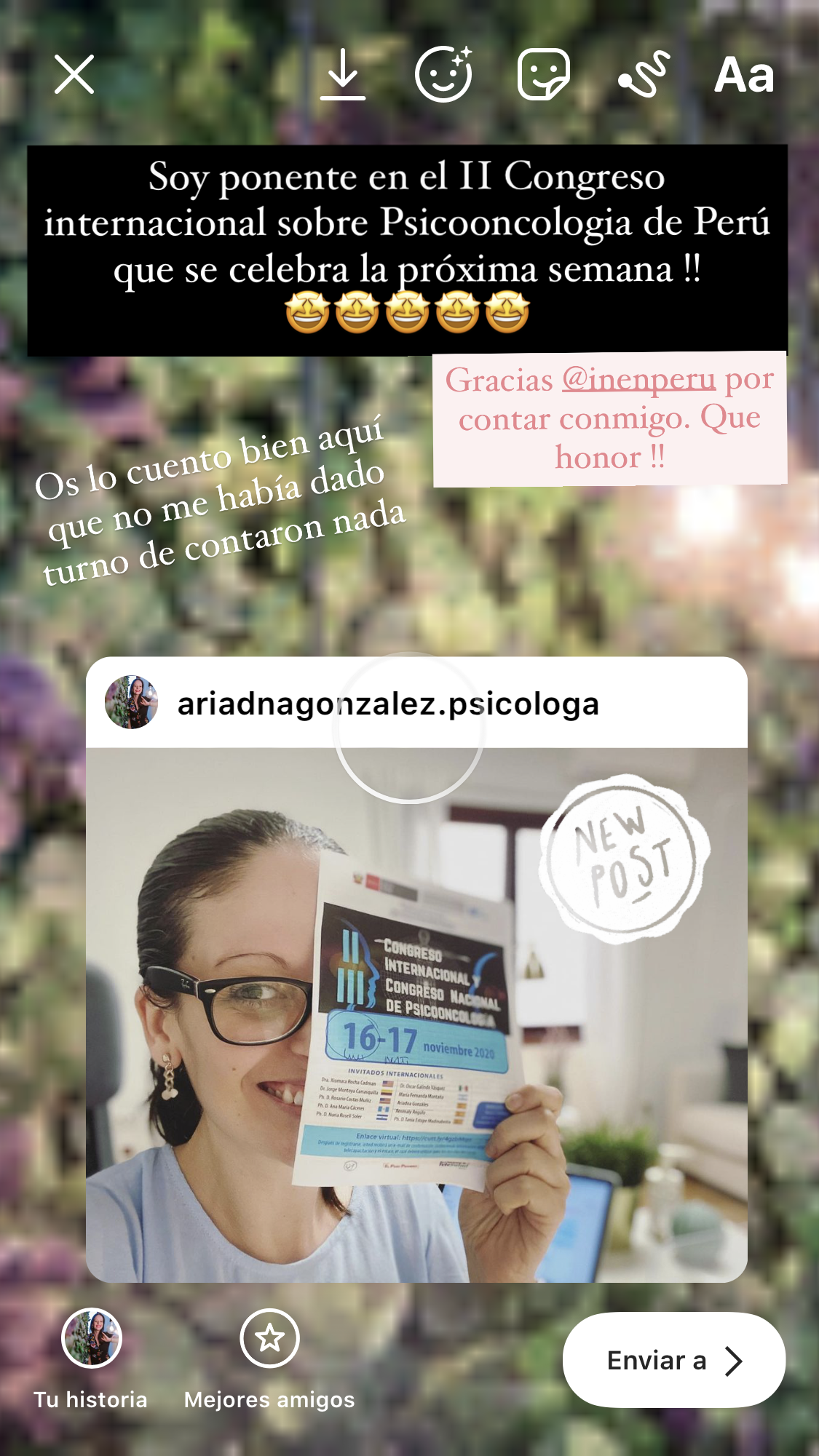 Ariadna González congreso internacional peru ponente psicooncología